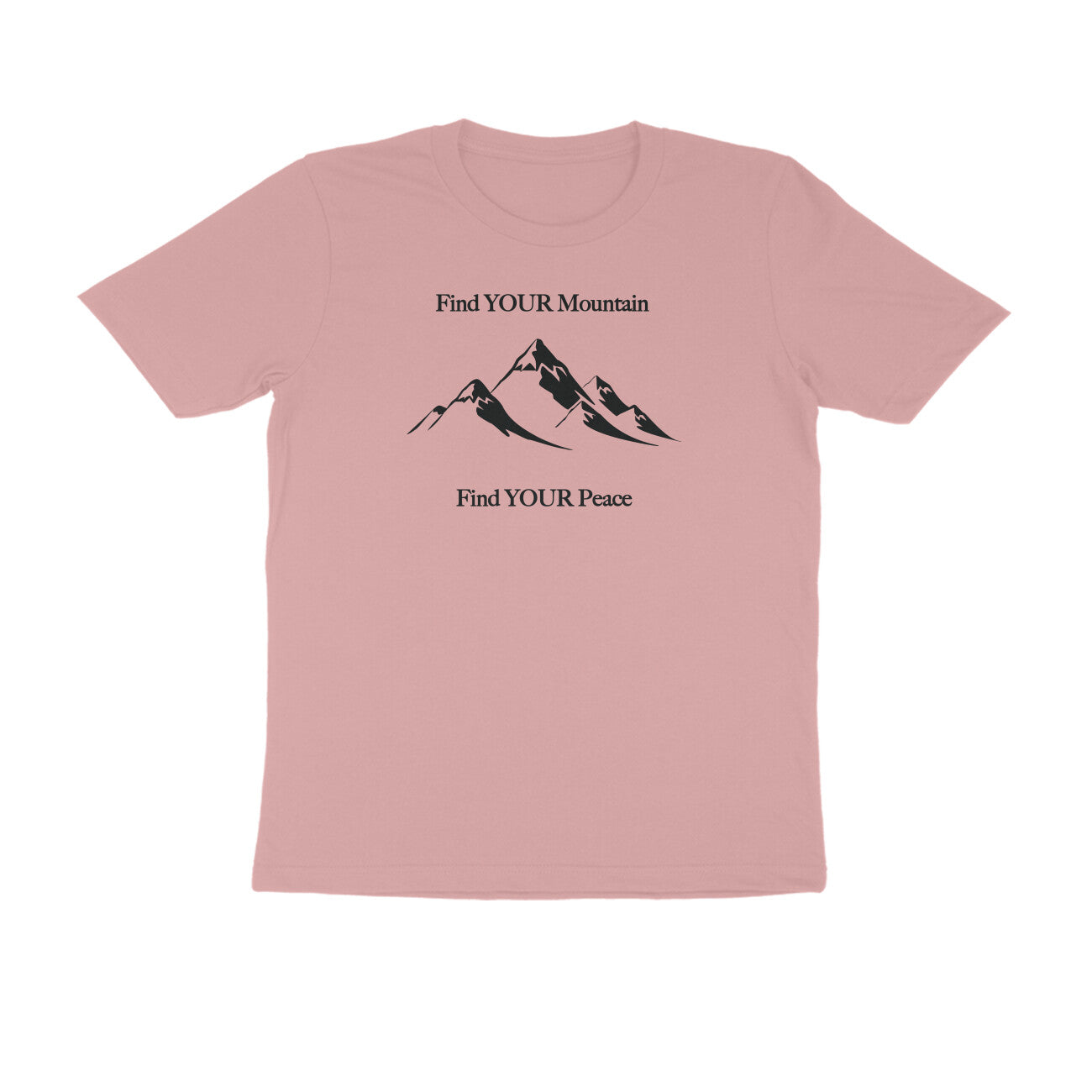Find Your Mountain graphic printed men's t-shirt in pastel dusty color - front view