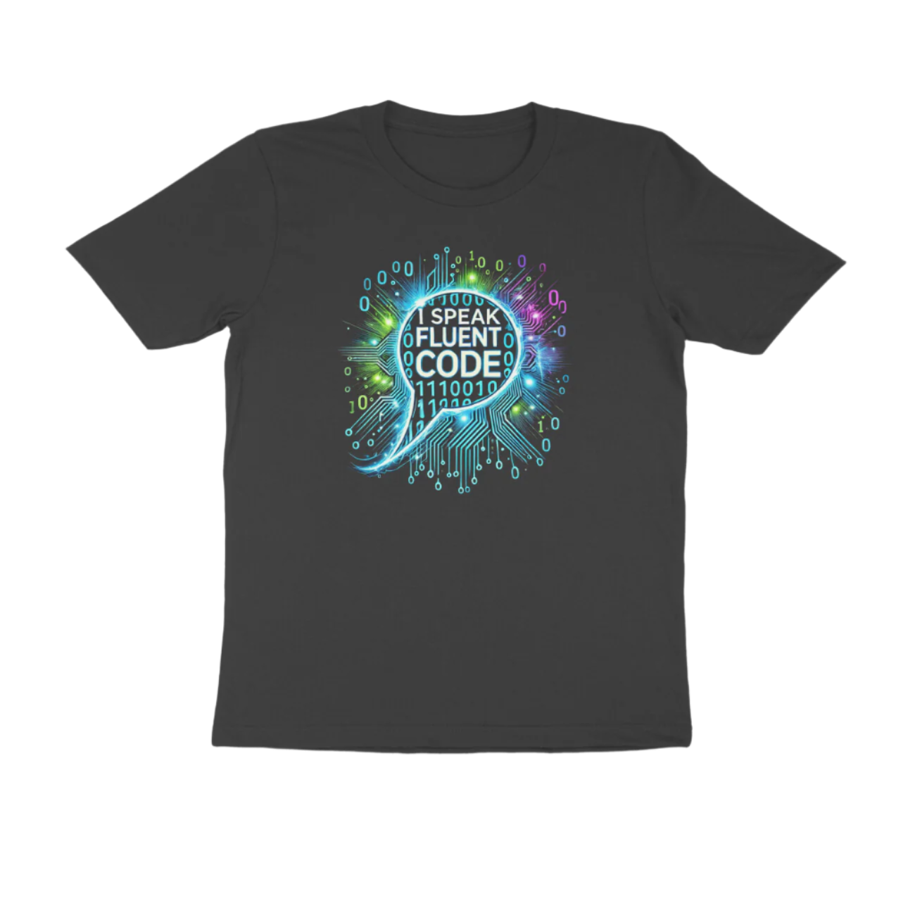 Fluent Code Men's T-Shirt black color for programmers and developers with I Speak Fluent Code quote, Store Asmi