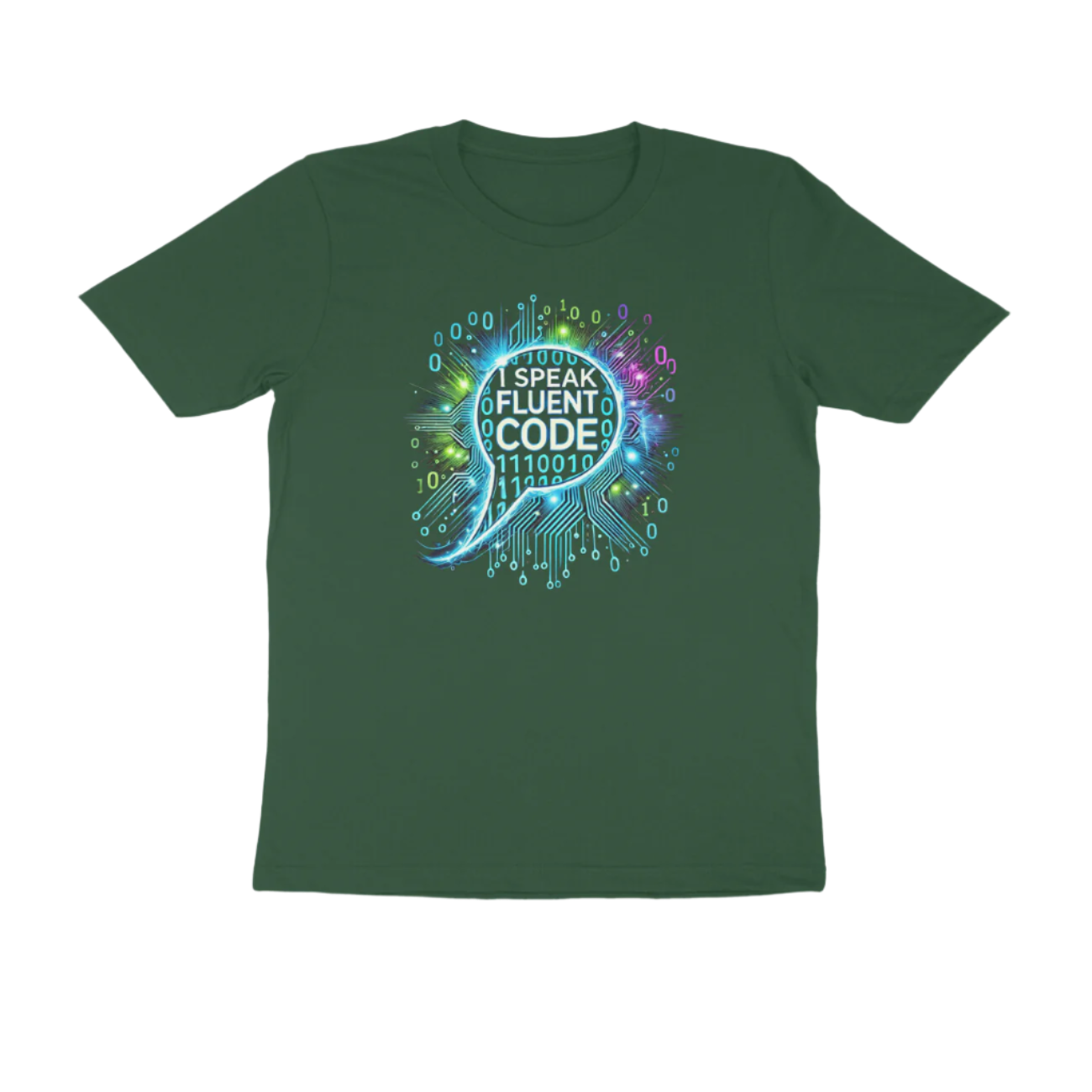 Fluent Code Men's T-Shirt olive green color for programmers and developers with I Speak Fluent Code quote, Store Asmi