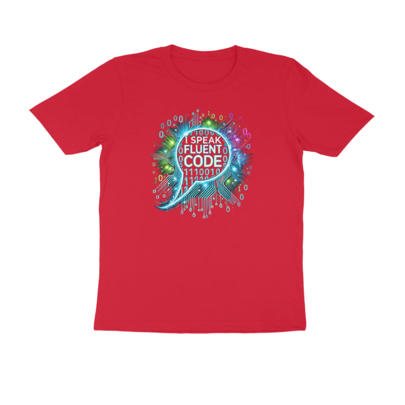 Fluent Code Men's T-Shirt red color for programmers and developers with I Speak Fluent Code quote, Store Asmi