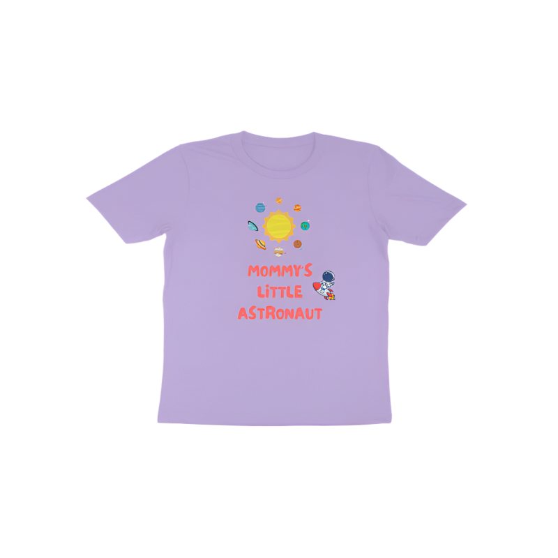 Mommy’s Little Astronaut Toddler’s T-Shirt in iris lavender color from Store Asmi with cute astronaut space theme design