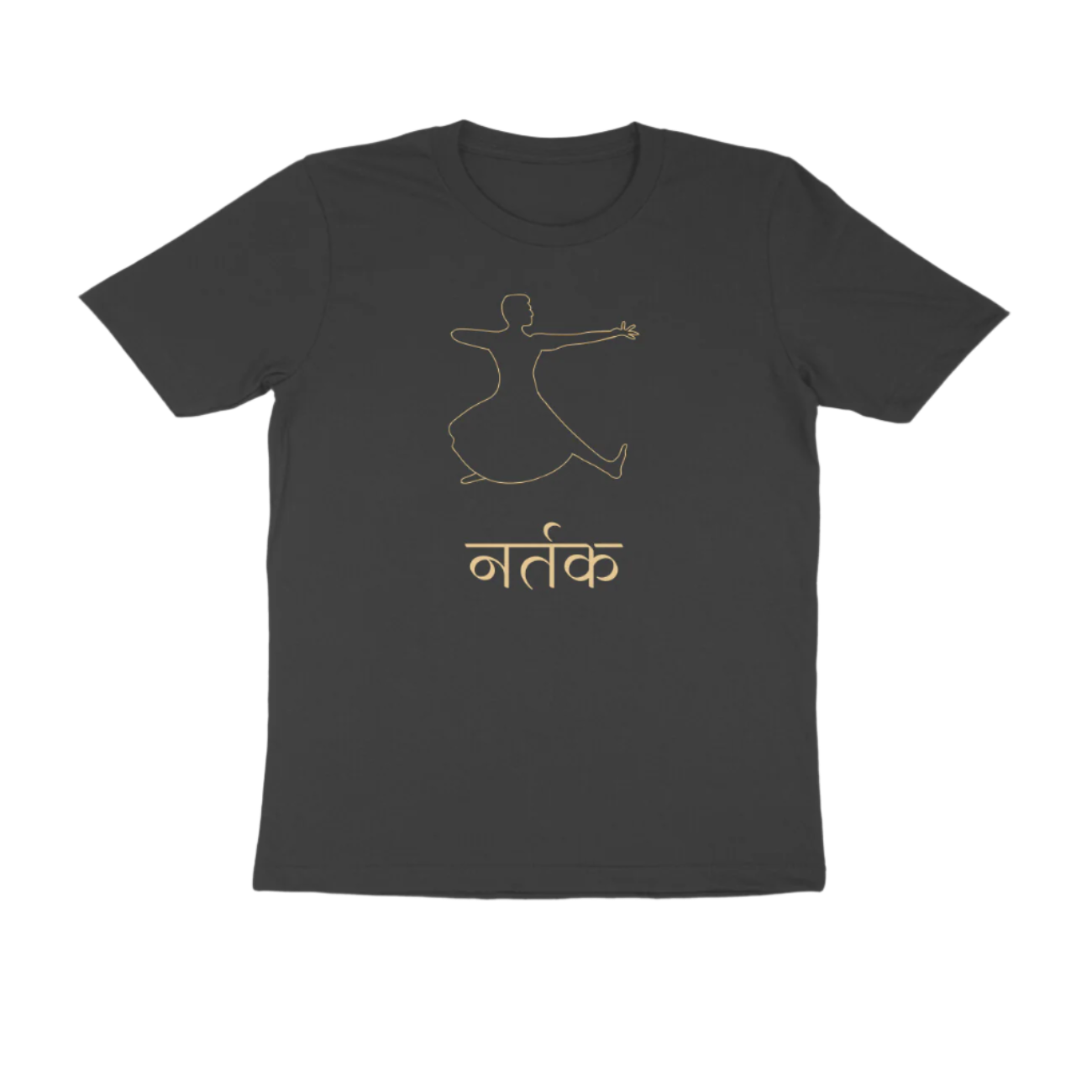 Nartak Bharatnatyam Men's T-Shirt black color with classical dance graphic print inspired by Indian mudras and heritage art, Store Asmi