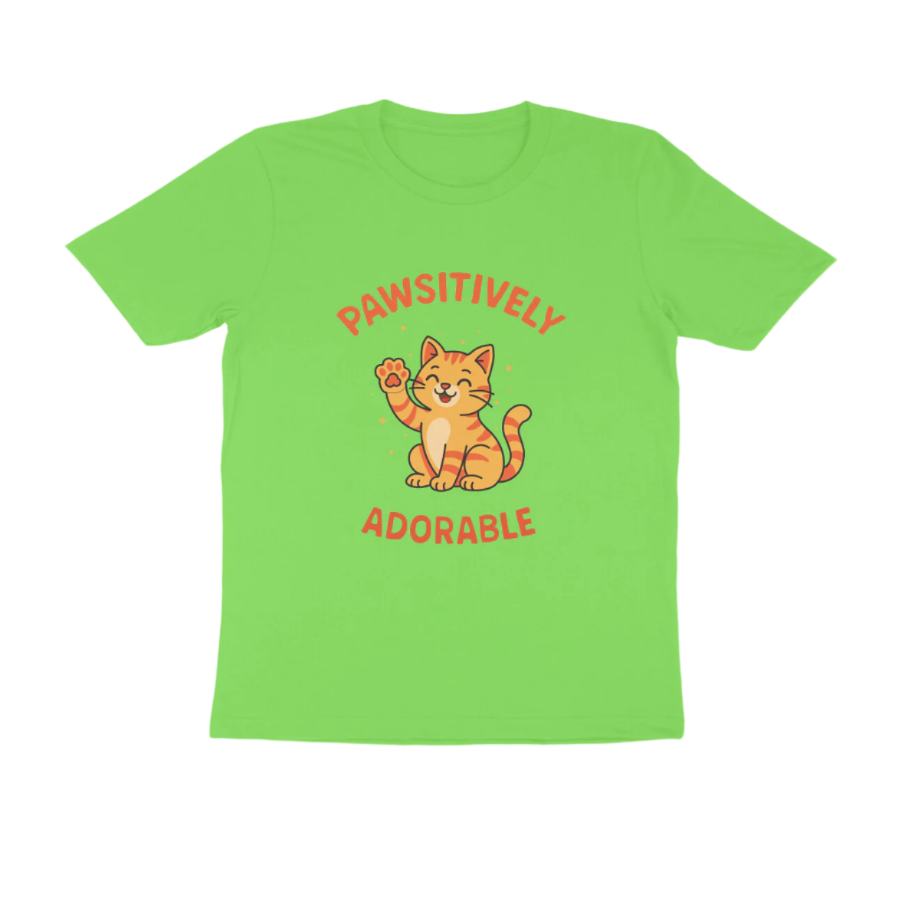 Pawsitively Cat men’s liril green Animal T-Shirt with cute cat graphic and funny quote, perfect Cat Lover T-Shirt by Store Asmi.